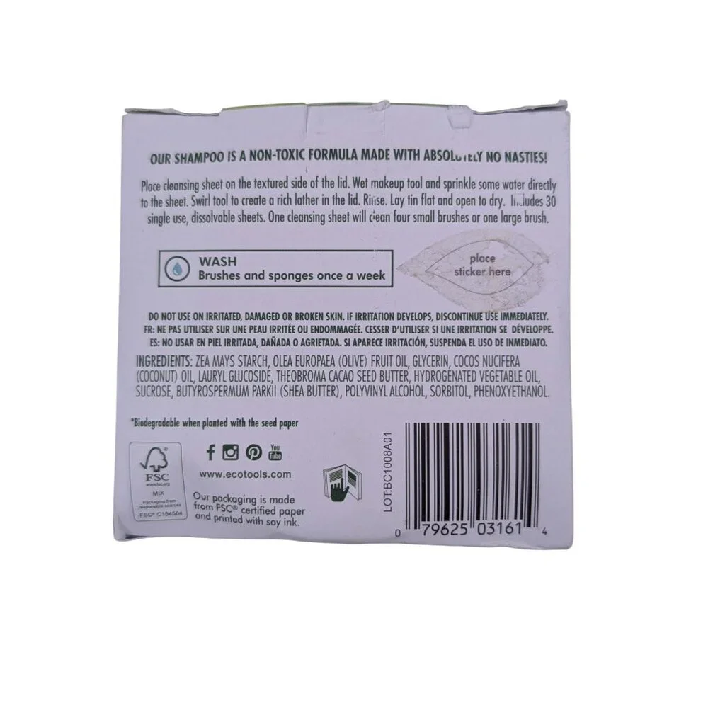 Ecotools‎ 30 Make-up Brush Cleaner Sheets & Classic Foundation Makeup Brush